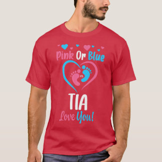 T-shirt Rose ou Bleu Tia vous aime Révélation de genre Ann