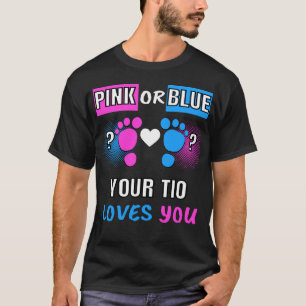 T-shirt Rose Ou Bleu Votre Tio Vous Aime Genre Révéler Béb