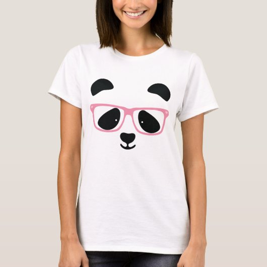 T-shirt Rose Panda mignon (Devant)