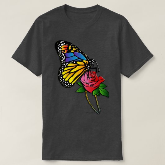 T-shirt rose papillon (Design devant)