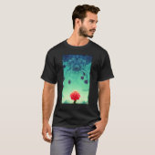 T-shirt Rose Plante Fleur Printemps Pré vert Plan naturel (Devant entier)