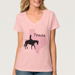 T-shirt rose pour dames du Texas Cowgirl Grunge