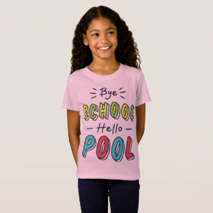 T-shirt rose pour filles pour une fête au bord de