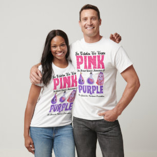 T-shirt Rose pour le cancer du sein violet violence domest