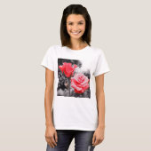 T-shirt Rose romantique (Devant entier)
