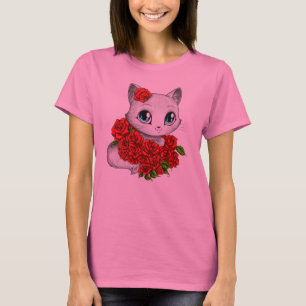 T-shirt rose romantique de colorant de cravate de