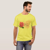 T-shirt Rose rose avec texte (Devant entier)