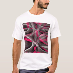 T-shirt Rose rose et gris funky des années quatre-vingt