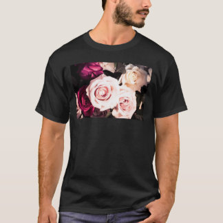 T-shirt Rose rose pastel floral photographié pour hommes