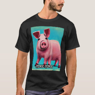 T-shirt Rose rose Piggie Cochon_10
