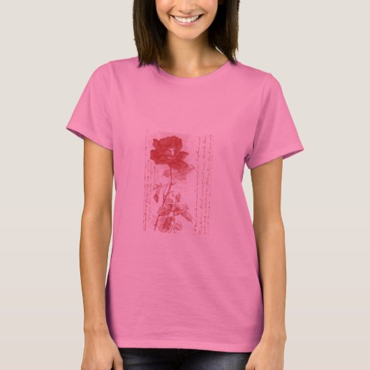T-shirt Rose rouge (Devant)