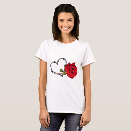 T-shirt rose rouge (Devant entier)