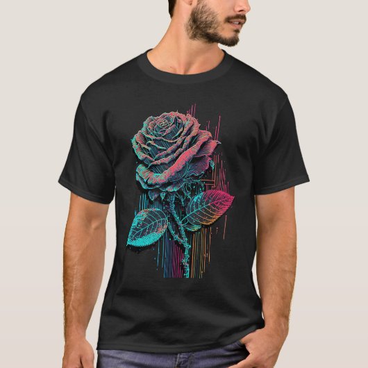T-shirt Rose rouge 2 (Devant)