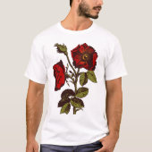 T-shirt Rose rouge antique (Devant)