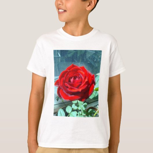 T-shirt Rose rouge brillant (Devant)