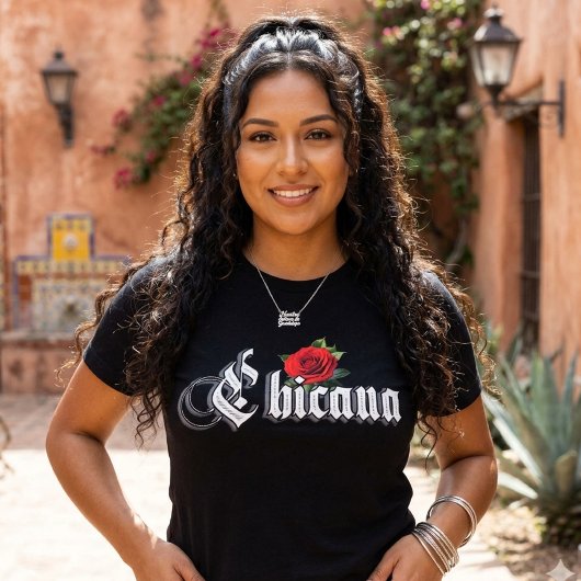 T-shirt Rose Rouge Chicana