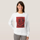 T-shirt Rose rouge de floraison (Devant entier)