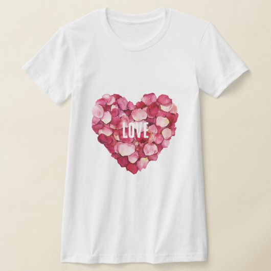 T-shirt Rose rouge pétales Floral Amour (Poser)