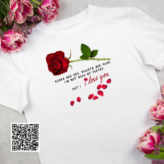 T-shirt Rose rouge Romantique Amour Valentines