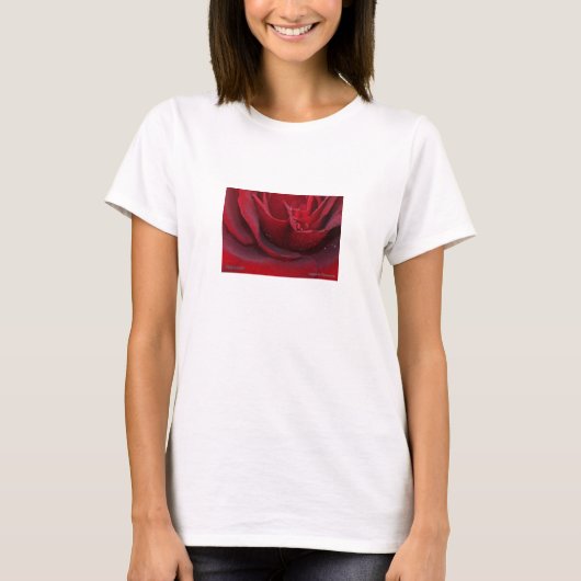 T-shirt Rose rouge rouge (Devant)