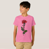 T-shirt Rose rouge simple (Devant entier)