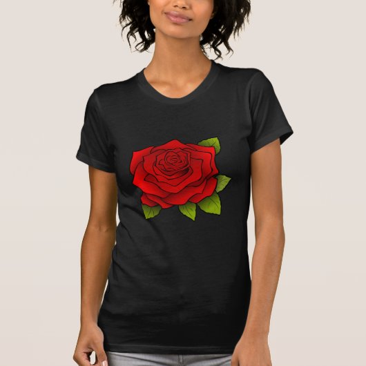T-shirt Rose Rouge Simple (Devant)