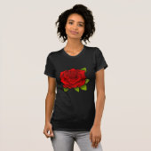 T-shirt Rose Rouge Simple (Devant entier)