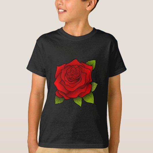 T-shirt Rose rouge unique (Devant)