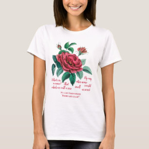 T-shirt Rose rouge Vintage Shakespeare "Roméo et Juliette"