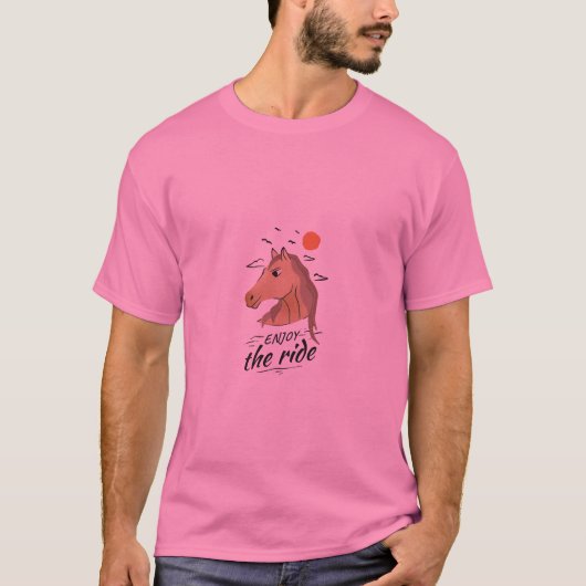 T-shirt rose simple pour profiter de la promenade (Devant)