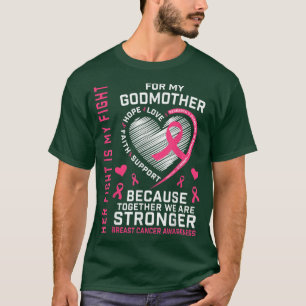 T-shirt Rose Son Combat Est Mon Combat Marraine Cancer Du