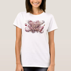 T-shirt Rose stylé PRÊT À SERVIR Art à porter
