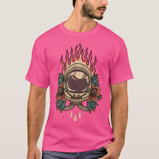 T-shirt Rose style tatouage rétro Astronaut