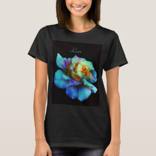 T-shirt Rose teint Cravate turquoise