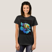 T-shirt Rose teint Cravate turquoise (Devant entier)