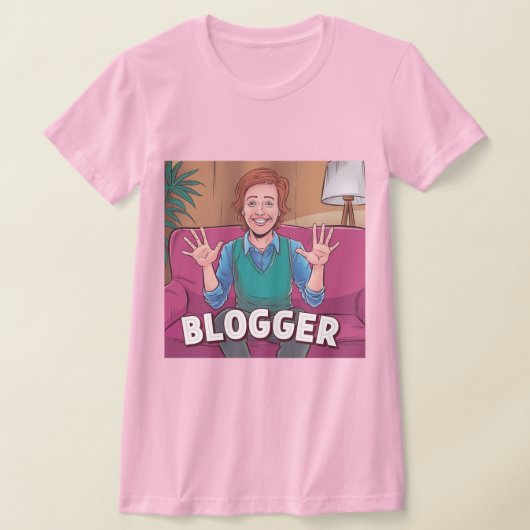 T-shirt rose, une blogueuse (Poser)