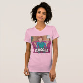 T-shirt rose, une blogueuse (Devant entier)
