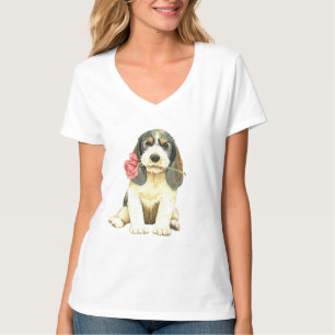 T-shirt Rose Valentin Petit Basset Griffon Vendeen