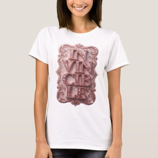 T-shirt Rose vif INVISIBLE imprimé (Devant)