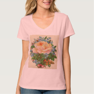 T-shirt Rose vintage de rose, mère de joyeux anniversaire