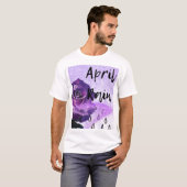 T-shirt Rose violet avec les mots "pluie d'avril" (Devant entier)