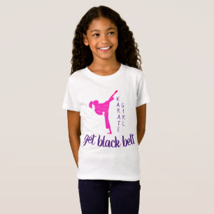 T-Shirt Rose violet moderne mignonne Girl Arts martiaux Ka