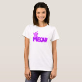T-shirt rose violet pour chat Meow (Devant entier)