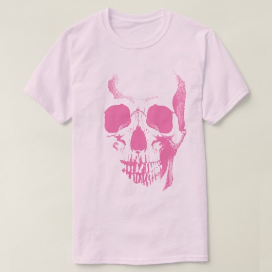 T-shirt rose visage crâne (Design devant)
