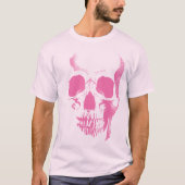 T-shirt rose visage crâne (Devant)