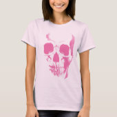 T-shirt rose visage crâne (Devant)