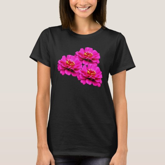 T-shirt Rose Zinnia Fleurs Nature (Devant)