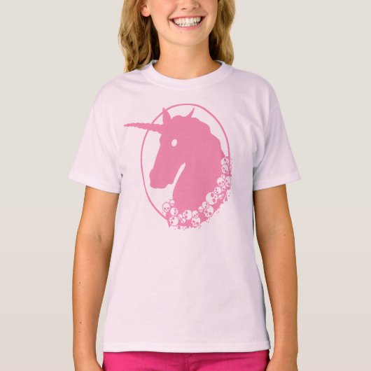 T-Shirt rose Zombie Unicorn (Devant)