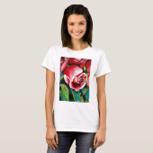 T-shirt Rosebud rose aquarelle peinture art fleur (Devant entier)