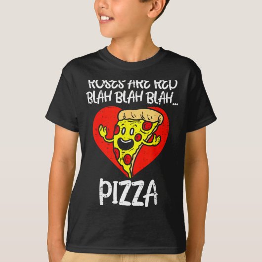 T-shirt Roses Are Red Blah Zza Funny Valentine Day Food  (Devant)